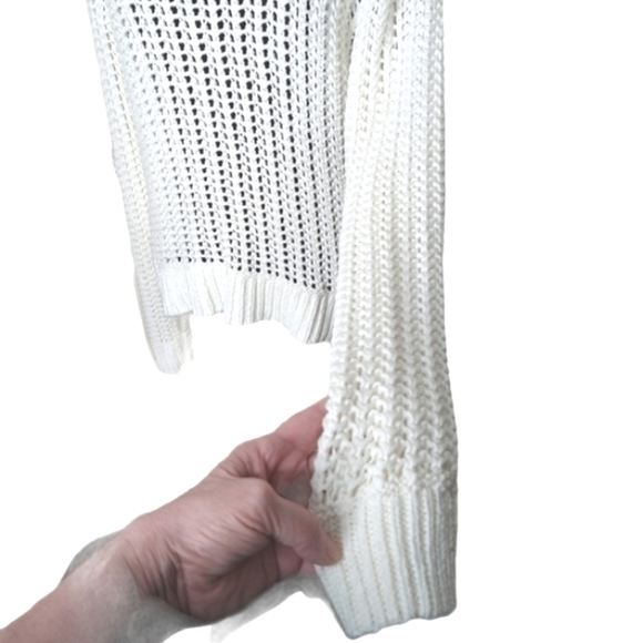 MMK Michael Kors Women XL Vanilla Girl Boxy Beachy Open Knit Sweater - Picture 3 of 7